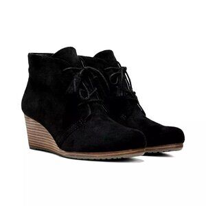 Dr. Scholl's Women's Black Microsuede Dakota Wedge Ankle Bootie Comfort Style 7M